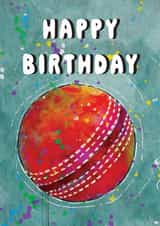 Painterly Happy Birthday card for cricket lovers created by Mindikr