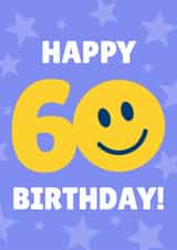 Cute Birthday Card - 60th - Smiley Face created by Blush & Blossom 