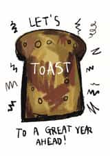 Cute Birthday Card - Toast To A Great Year Ahead created by jammboaa
