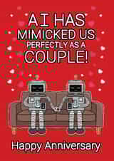 Funny Anniversary Card - AI Robots - Phone Scrolling created by @Cupsie's Creations