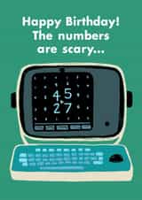 Funny Birthday Card - Severance - The Numbers are Scary created by Paper Plane
