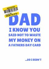 Funny Father's Day Card - Reduced Sticker created by Luca’s Cardz