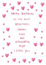 Heartfelt Birthday Card - Wonderful Mom created by HCD Illustration