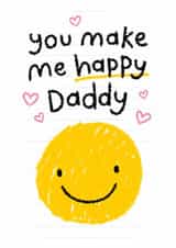Cute Father's Day Card - For Daddy - Smiley Face created by Macie Dot Doodles