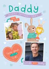 Personalised Father's Day Photo Card created by Jess Moorhouse - Cute Father's Day Card - Bunnies - From Your Little Girl