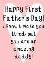 Cute Father's Day Card for Daddy - First Father's Day - Heart created by OhJaye