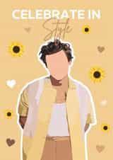 Harry Styles Birthday Card - Sunflowers - Celebrate In Style created by Blush Boulevard