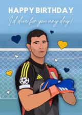 Aston Villa Birthday Card - Emiliano Martínez - Goalkeeper Pun created by Blush Boulevard