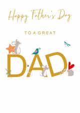 Classic Father's Day Card - Mice Bird and Hedgehog created by SABIVO Design by Sabina