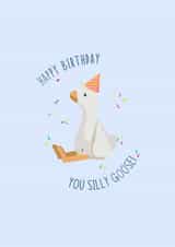 Silly Goose Confetti Birthday Card for Friend created by Illustratoni