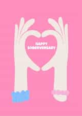 Cute Sobriety Anniversary Card - Heart Hands - Happy Soberversary created by Sober Girl Society