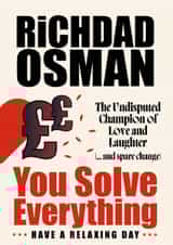 Funny Father's Day Card - Richard Osman Book Cover created by Cards from Designers