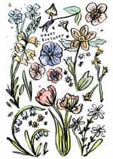 Pretty Birthday Card - Garden Flowers created by Holly Fearon
