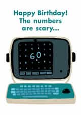 Funny Birthday Card - 60th - Severance - The Numbers Are Scary created by Paper Plane