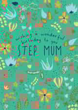 Pretty Birthday Card = For Step Mum - Tropical Flowers created by @Laura Lonsdale Designs