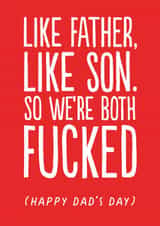 Rude Father's Day Card - Like Father, Like Son created by The Buddy Fernandez Card Co.