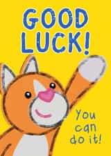 Kitty Frisbee Good Luck Card for Any Occasion created by ThinkingBigger Ltd