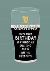 Classic Birthday Card - For Grandad - Guinness - Splitting The G created by Wink Design - Michelle Roberts