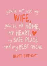 Heartfelt Birthday Card - For Wife - Not Just My Wife created by Sweetlove Press