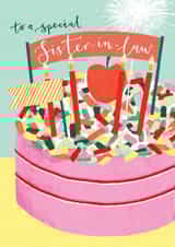 Classic Birthday Card - For Special Sister-in-law - Cake created by Louise Tiler