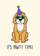 Cute Birthday Card - Pawty Time created by Geeky Schitt