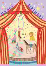 Cute Birthday Card - Circus Animals - Big Top created by Louise Tiler