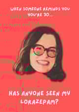 Funny 30th Birthday Card – White Lotus Inspired with Victoria Ratliff Design created by Stevie Doodles