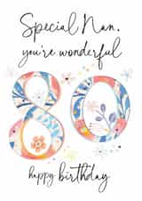Nan - 80th birthday card created by Katie Phythian Design