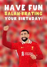 Football Birthday Card - Mo Salah - Liverpool created by Pink Peach Cards