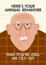 Cheeky Birthday Card - For Him - Old Git created by AbiGoLucky
