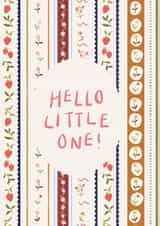 Cute New Baby Card - Hello Little One - Pretty Floral created by Lauren Barclay