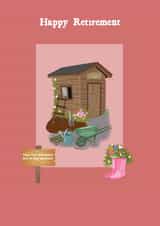 Retirement gardening card created by Sarah Barker Illustrations