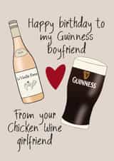 Cute Couples Guinness & Chicken Wine Birthday Card created by Sophisticards