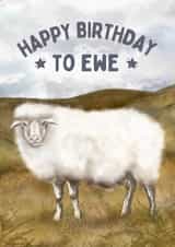 Funny Birthday Card - Ewe created by Hello Fridays Studio