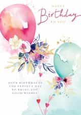 Pretty Birthday Card - Balloons and Flowers created by Ling Design