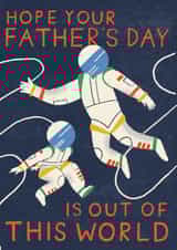 Retro Fathers Day Card - Out Of This World - Astronauts created by Laura Darrington Design Ltd.