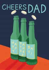 Modern Fathers Day Card - Beer Bottles - Cheers created by Laura Darrington Design Ltd.