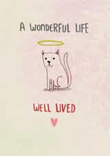 Cute Sympathy Card - Cat - A Wonderful Life created by Pencilface