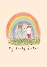 Pretty Birthday Card - Lovely Sister created by Love Lucy Illustration