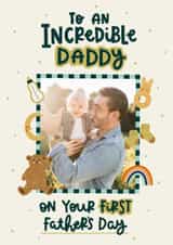 Personalised Father's Day Photo Card created by Abbie Imagine - Cute Father's Day Card - 1st - Incredible Daddy