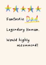 Cute Father's Day/Birthday Card - Five Star Dad - LGBTQ+ created by Paperlink and Meraki Greeting Cards