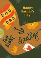 Fun Father's Day Card - Tattoos - Top Bloke created by Abbie Imagine