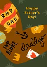 Fun Father's Day Card - Tattoos - Daddyo created by Abbie Imagine