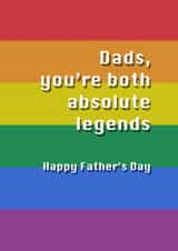 Classic Father's Day Card - Absolute Legends - LGBTQ+ created by Potty Mouth