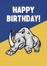 Fun Birthday Card - Rugby - Leeds Rhinos created by ZB CREATIVE