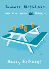 Classic Birthday Card - Beer Garden - Summer Birthdays created by Sophie Kent Illustration