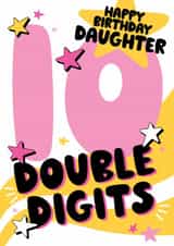Fun 10th Birthday Card - For Daughter - Double Digits created by Eskimo Kiss Designs