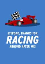 Punny Father's Day Card - For Stepdad - Formula 1 created by The Cake Thief