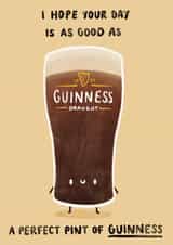 Cute Birthday Card - The Perfect Pint - Guinness created by Sophie Kent Illustration