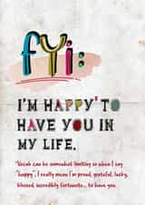 Cute card for significant other - I'm happy to have you in my life created by Oludidit